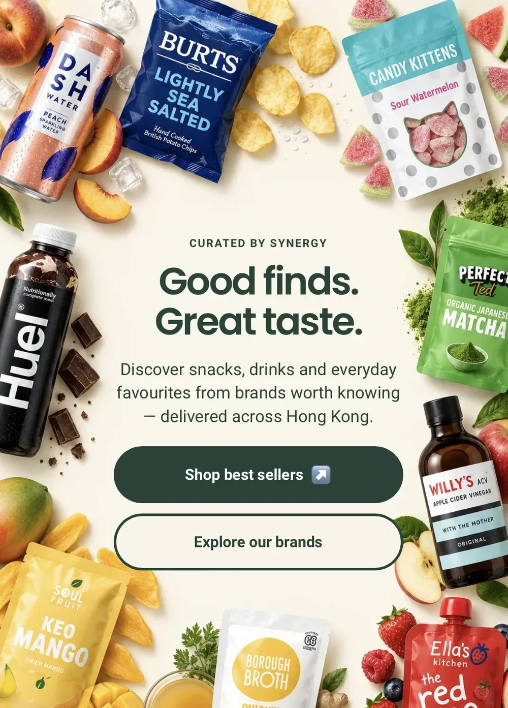 A Chew & Chill order of snacks and drinks, delivered across Hong Kong